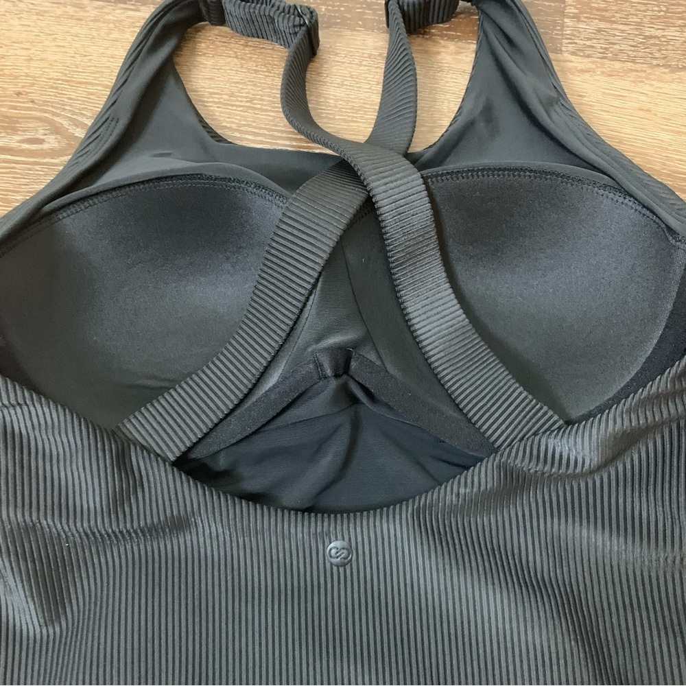 Calia high support one piece swimsuit pure black rib 10 NWT - Picture 6 of 11